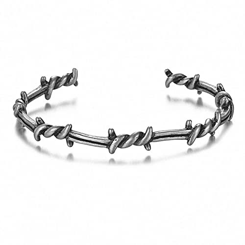 Pulsera cuff unisex de acero y titanio con diseño geométrico miniatura 1