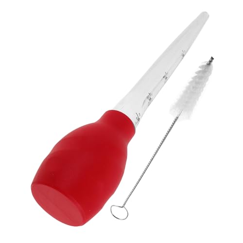 LIFKOME Siringa per Tacchino in Silicone con Spazzola Integrata, Tubo di Condimento Multiuso per Cucinare Carne, Pesce e Pollame, Strumento per Imbastitura e Marinatura, Set Completo per Cucina