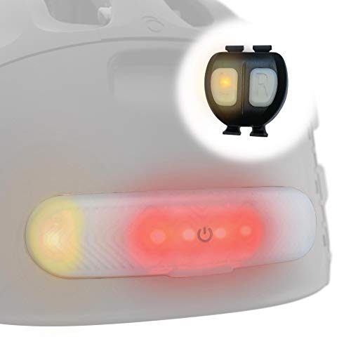 OVERADE - Iluminación extraíble Blinxi inalámbrica para casco de bicicleta, patinete – con intermitentes derecho/izquierda, mando a distancia en el manillar – Recargable USB