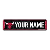 Rico Industries NBA Basketball Chicago Bulls Primary Personalized Metal Street Sign 4