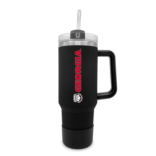 The Fanatic Group University of Georgia 40oz. Tumbler with Handle and Straw - Black
