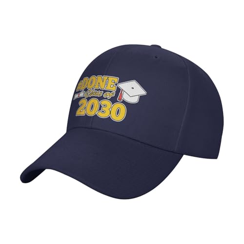 Done Class of 2030 Senior High School College Graduation Fashionable Casquette Hat Breathable Adjustable Strap for Comfort Style Navy Blue