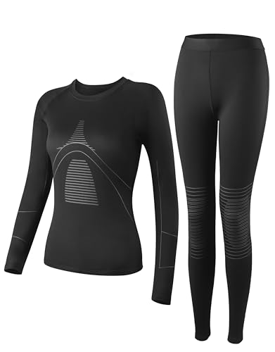 Bobelle Wear Thermounterwäsche Damen, Skiunterwäsche Funktionsunterwäsche Set Warm Winter Thermo Unterwäsche Frauen mit Innenfleece(M,Schwarz) Bobelle Wear Thermounterwäsche Damen, Skiunterwäsche Funktionsunterwäsche Set Warm Winter Thermo Unterwäsche Frauen mit Innenfleece(M,Schwarz)