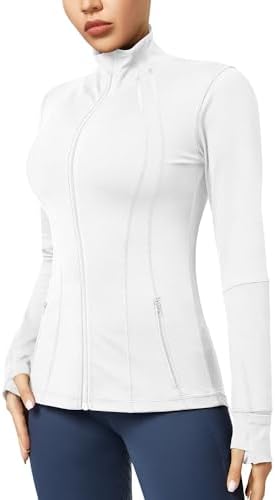 QUEENIEKE Womens Running Jackets Athletic Workout Scrub Jacket Track Full Zip Up Gym for Women Yoga Top