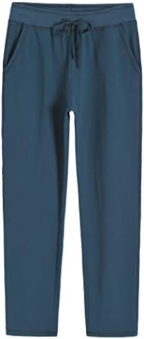 Weintee Women's Petite Cotton Sweatpants with Pockets M Dark Steel Blue