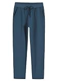 Weintee Women's Petite Cotton Sweatpants with Pockets M Dark Steel Blue