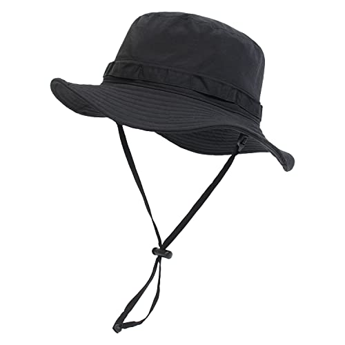 Fynnsure Mens Sun Hat Wide Brim Sun Hats For Men Upf 50+ Beach Fishing Hat Breathable Safari Bucekt Hat With Drawstring Black #TOP19