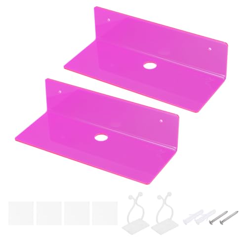 sourcing map Lot de 2 étagères murales flottantes en acrylique pour salle de bain, chambre à...