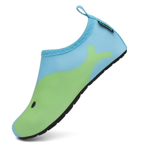 SAGUARO Niños Escarpines Niño Niña Escarpines Agua Antideslizante Zapatillas Agua Transpirable Zapatos Playa para Piscina Natación Surf Acuáticas Verde,GR.24/25
