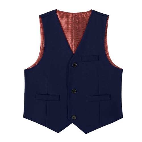 Image of Boys Formal Suit Vest Solid Vest for Toddler Kids Formal Wedding Outfit
