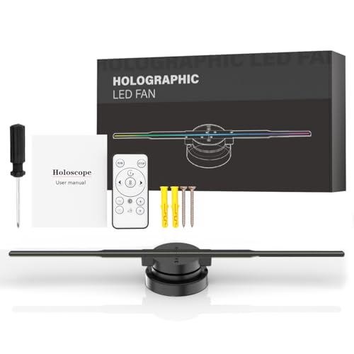 3D Hologram Fan 42CM 3D Holographic Fan with WiFi 244 Highlight LEDs and 2200 cd/m Brightness 3D Hologram Led Fan Projector for Store Display Events Exhibition