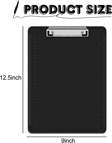 HERKKA Klemmbretter, 15 Stück Kunststoff Büro-Klemmbretter, Klemmbrett mit niedrigem Profil-Clip, Standard-A4-Buchstabengröße, Größe 31,8 x 22,9 cm