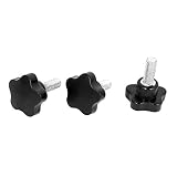 Aexit  40 mm M10 x Staubsauger-, Staubkollektoren- & Entstauber-Zubehör 30 mm Außengewinde Star Kopf Schraube auf aufspannung Regler – Schwarz/Silber Düsen Ton (3-teilig)