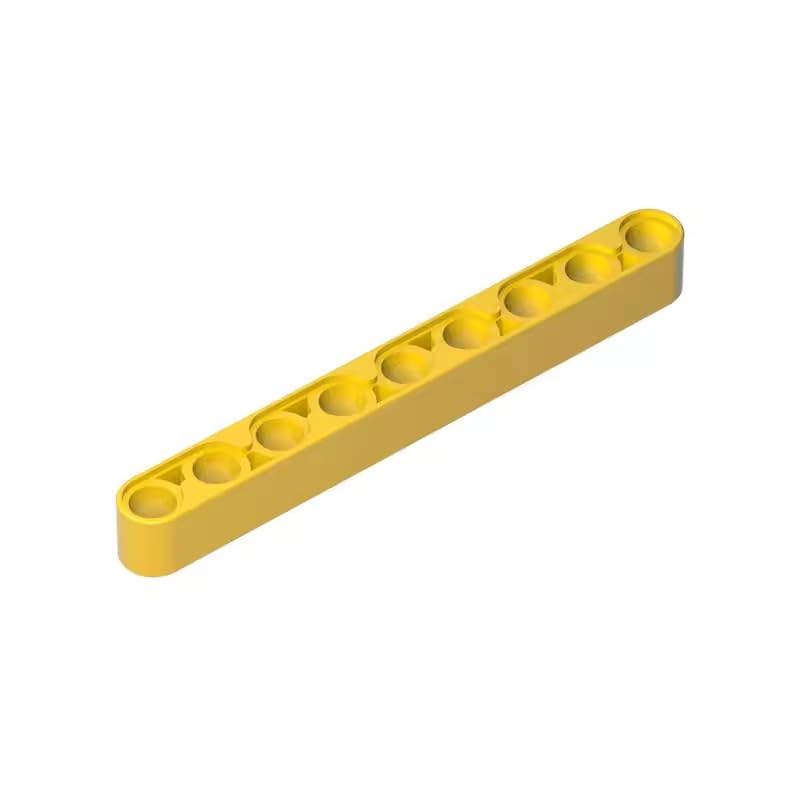 GDS-666 Compatible with LEGO 40490 Technic Beam 1x9 Thick, Yellow, 50 PCS