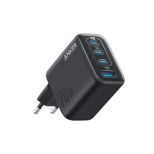 Anker Zolo 70W USB C Ladegerät, 4-Port-Netzteil mit ultraschnellen 70W, kompakt & stabil, für iPhone 16/15, MacBook Air, iPad, Pixel, Galaxy u.v.m. (Kabel Nicht enthalten)