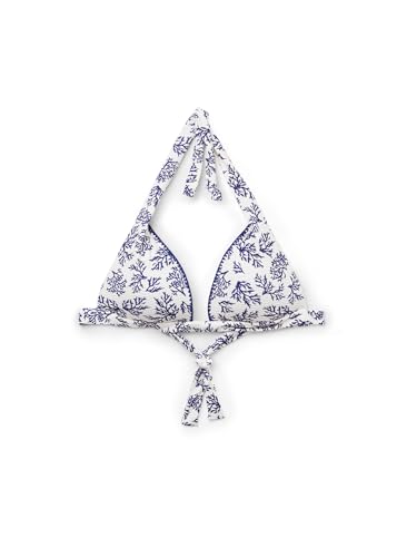 Woman's Padded Triangle Swimsuit Top Blue Corals