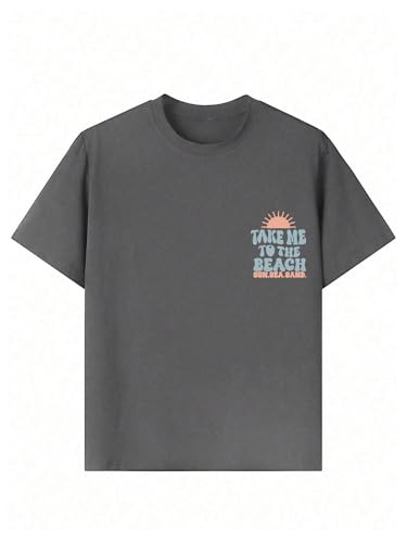 GORGLITTER Girl's T Shirts Graphic Oversized Cute Short Sleeve Drop Shoulder Loose Trendy Vacation Tee Tops2