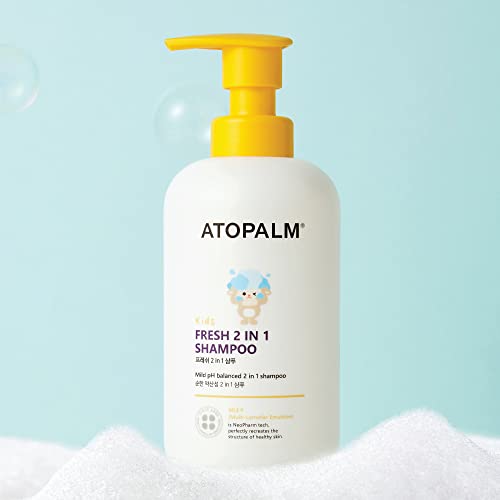 Atopalm Fresh 2 In 1 Shampoo 15.5 Fl. Oz, 460Ml, Kids Tear-Free Shampoo & Conditioner | Mild Cleanser For Sensitive Scalp And Weak Hair | Tangle-Free Care With Argan Oil #TOP7