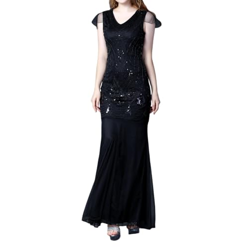 Vestido de noche para mujer de los años 20, sin mangas, sexy, vestido de fiesta, elegante, vintage, vestido de cóctel estilo años 20, vestido de baile, vestido de fiesta, vestido de cóctel brillante