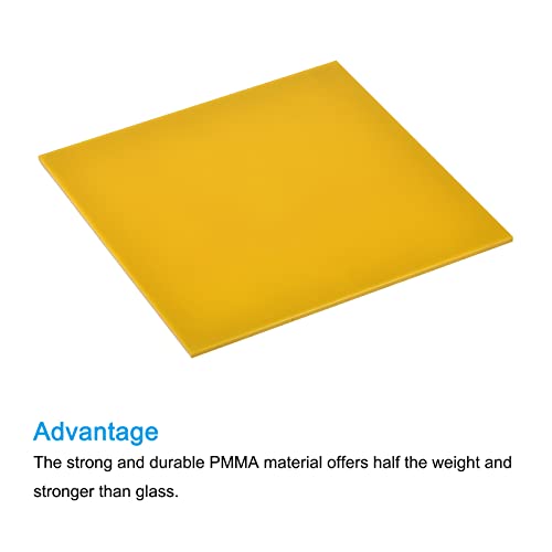 Image of MECCANIXITY PMMA Acrylic Sheets Colored Non Transparent 6 x 6 Inch Yellow for Glass, DIY, Painting, Art Craft