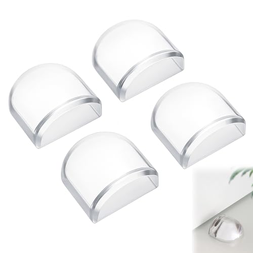 4 PCS Arrêts De Portes,Butée De Porte Adhésive Transparente,Butoir De Porte Au Sol Et Mural, Stop Porte Sans Percer, Anti Claquement Porte, Protection Murs Et Portes, Installation Facile Et Durable