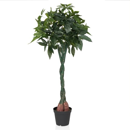 hjh OFFICE Planta Artificial 160cm Gran PACHIRA Planta Artificial Decorativa, árbol Artificial para Dormitorio Oficina salón