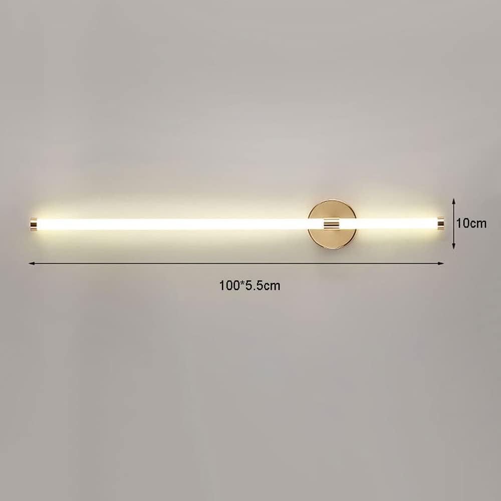 CUNTO Applique da parete dimmerabile Applique da parete Barra luminosa a LED Striscia lineare Applique da parete Lampada da parete in vetro con telecomando, apparecchi di illuminazione per lavabo