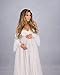 Molisa Pearl Tulle Maternity Dresses for Photoshoot Long Puffy Sleeve Off Shoulder Maternity Gown for BabyShower L/XL