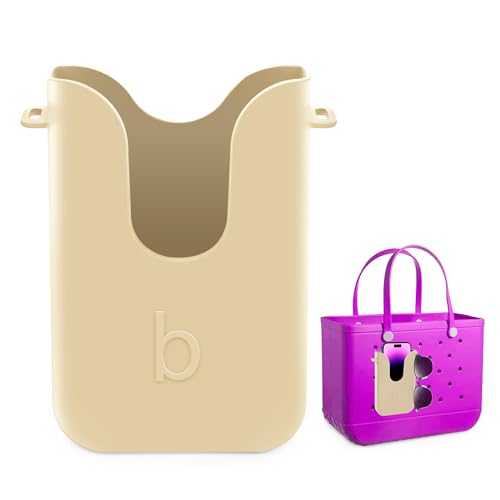 Silicone Phone Holder for Bogg Bags, Compatible Phone Case Attachment, Beach Tote Bag Accessory – Ideal Holder for Bogg & Similar Beach Bags (Almond Birch)