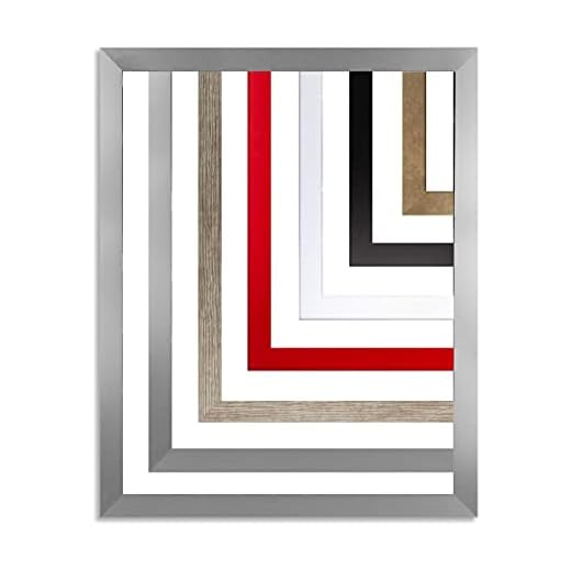 myposterframe Rahmen 80 x 110 cm Maia Bilderrahmen MDF Alu gebürstet mit Kunstglas klar 1 mm