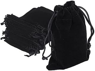 ZatRuiZE 10 Pcs Jewellery Pouches Black Gift Bag Wedding Party Favor Bags Small Velvet Drawstring Packing