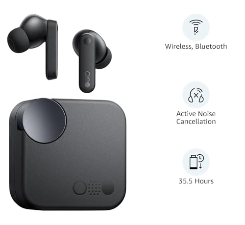 Image of CMF Buds with 45 dB ANC, Ultra Bass Technology & Upto 61 Hours of Battery Life Bluetooth Headset,4HD Mics,USB-C Charging Case,13mm Drivers,Water Resistant,Easy Use for iPhone,Apple Compatible (Black)
