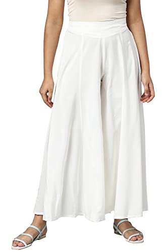 Image of Aurelia Women's Loose Mid Rise Strechable Palazzo Pants | Ankle Length Palazzo Pants