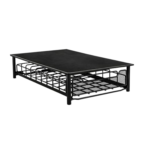 Bandeja organizadora de cápsulas de café, estructura de alambre de metal estable para 60 cápsulas, estación de café con cajón extraíble, para cocina, salón, balcón, tostadora, monitor de ordenador