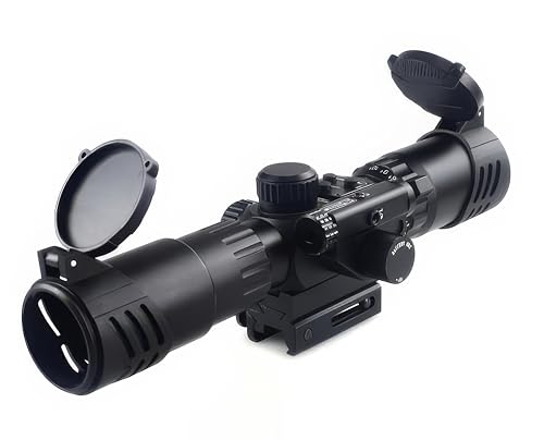 3.5-10x40IR Riflescope with Red Laser Illumination - Weaver Picatinny Rail Mount, Weatherproof and Fog-Proof