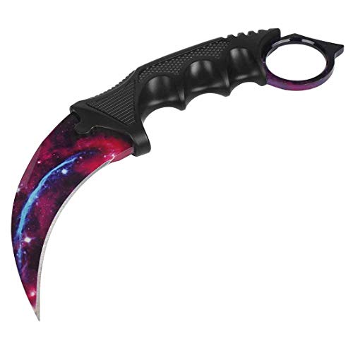 Andux Karambit Knife Cs Game Knife Camping Hunting Tool With Cord Cs/Zd-01 (Purple-Black) #TOP4
