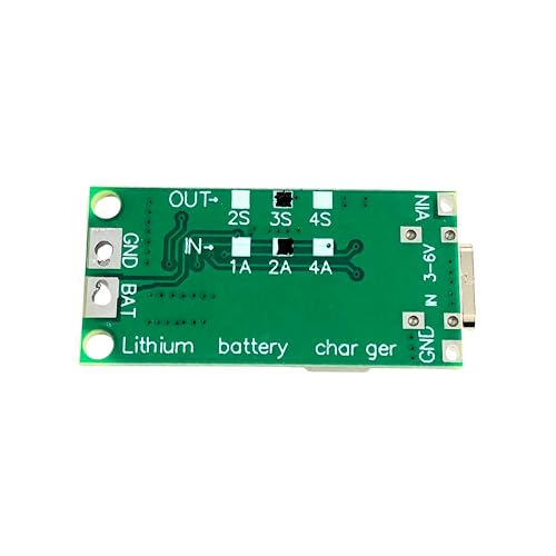 Image of ROBOWAY 4Pcs 3S 2A Polymer Lithium Ion Charger Type-C | 14.8V 18650 Battery Charging Module | USB-C Input, Boost Converter, LED Indicator, Overcharge Protection (Pack of 4)