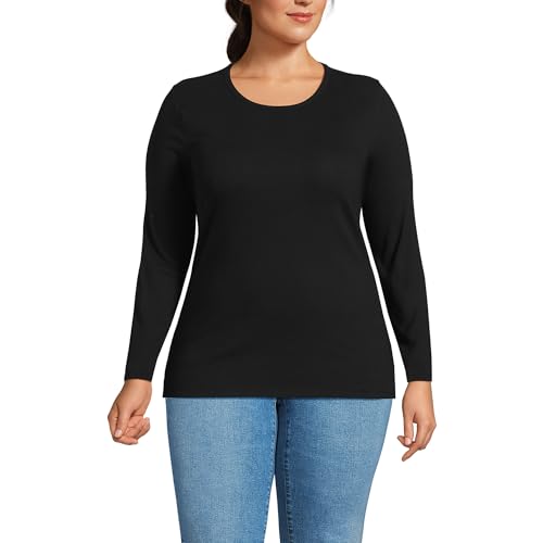 Image of Lands' End Women's Cotton Rib Knit T-Shirt