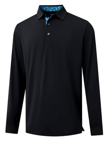 Men's Polo Shirt Long Sleeve Casual Solid Dry Fit High Performance Designed Collared Golf Men's Polo Shirt - Main Image