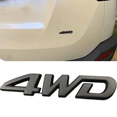 Image of 2 PCS NEW 3D Zinc Alloy Chrome 4WD Rear Chrome Emblem Logo Trunk LID (Black)