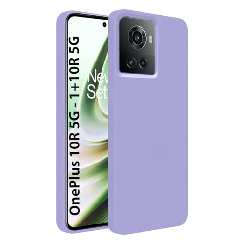 Image of LIRAMARK Liquid Silicone Soft Back Cover Case for OnePlus 10R 5G / 1+10R 5G (Lavender)