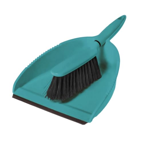 Image of Greener Cleaner Premium Dustpan and Brush Set, 100% Eco-Friendly Recycled Wood and Plastic, High Quality Bristle Fibers, Easy collect rubber front edge, Patented Eco-Flex Technology, Comfort Grip Handle, Nesting Parts and Hanging Hole for Compact Storage, Choice of Popular Rustic Colors
