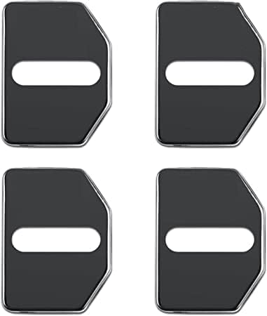 LHyfA 4pcs Car Door Lock Cover for Volvo Polestar1 Polestar2 XC40,Anti-Collision Anti-Corrosion Car Door Latch Cover Latches Accessories,A/Black