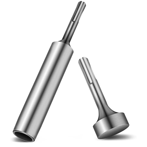 LEIFIDE 2pcs Ground Rod Driver Set for 5/8inch and 3/4inch Ground Rods Steel Material with Heavy Duty Drill Bit Rotary Flat Hammer 35 mm Bits Can Be Applied for Many Hammer Drill Tools