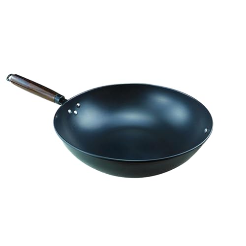 Wok de hierro antiadherente con fondo redondo, 1 unidad