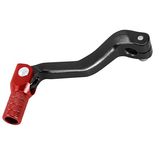 Tunejoy Levier de Vitesses de Moto Selecteur de Vitesse Pliant en Aluminium pour Motocross ATV Pit Bike Motocross 4 Stroke 50cc 70cc 90cc 119x52mm Noir + Rouge