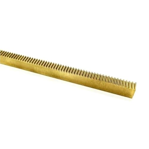 GRASAKY Cremallera de cobre de 0,5 módulos, riel de transmisión de engranajes rectos de 6 x 8 mm, cremallera de enfoque fotográfico de alta resistencia Piñón de eje(400mm length)