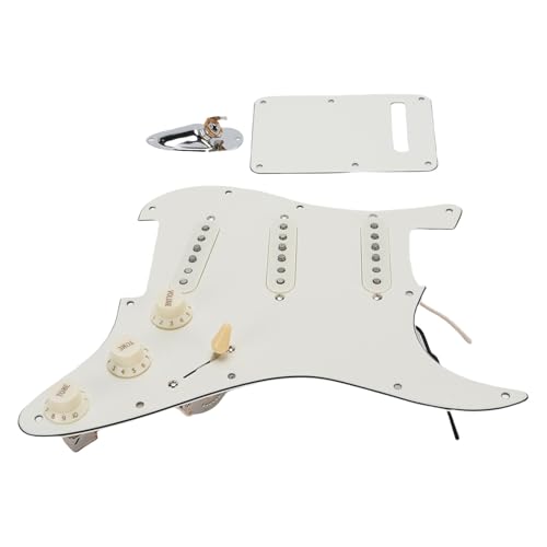 Guitar Pickguard, Podwójna Cewka Vintage White Electric Guitar Pickguard dla ze śrubami Montażowymi (Chrome Ship Cyp)
