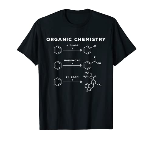 Una struttura chimica organica che gli scienziati e tutti coloro che amano indossare la chimica. Se siete in molecole e atomi, allora questo è un design ideale per il compleanno.
