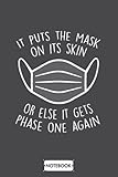  It Puts The Face Mask On Its Skin Phase One Notebook: Lined College Ruled Paper,6x9 120 Pages,journal,matte Finish Cover,diary,planner
